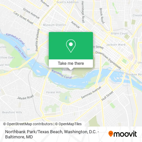 Northbank Park/Texas Beach map