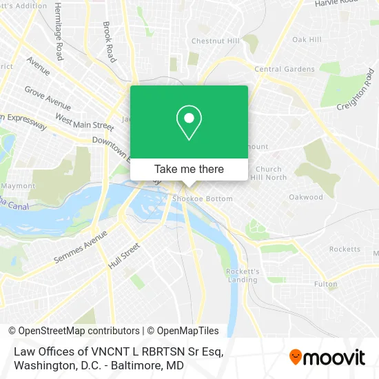 Law Offices of VNCNT L RBRTSN Sr Esq map