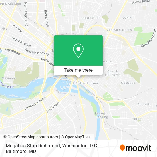 Megabus Stop Richmond map