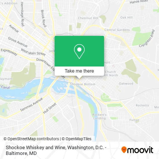 Shockoe Whiskey and Wine map