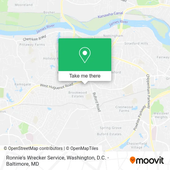 Ronnie's Wrecker Service map