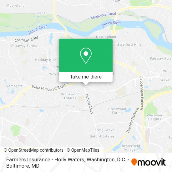Farmers Insurance - Holly Waters map
