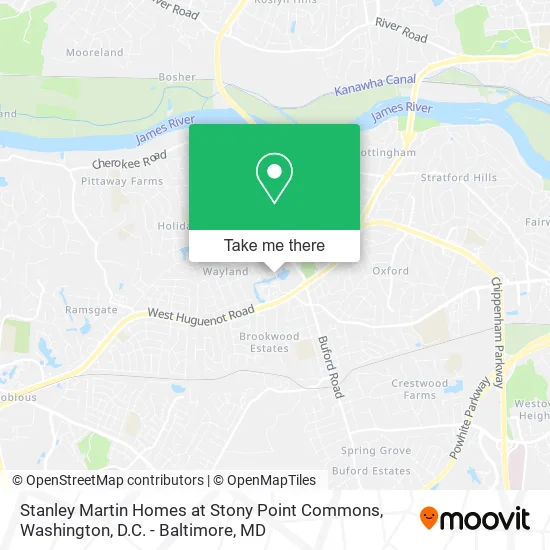 Stanley Martin Homes at Stony Point Commons map