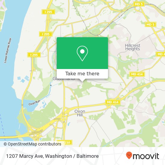 Mapa de 1207 Marcy Ave, Oxon Hill, MD 20745