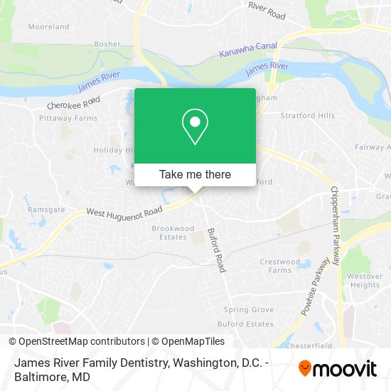 James River Family Dentistry map