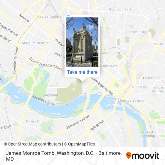 James Monroe Tomb map