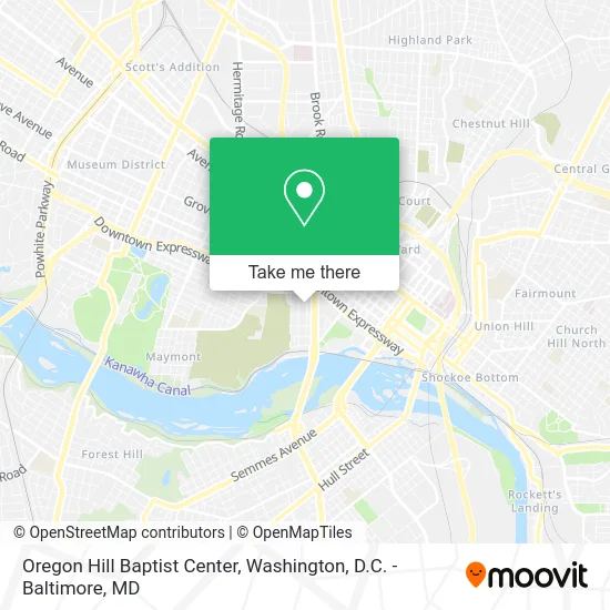 Oregon Hill Baptist Center map