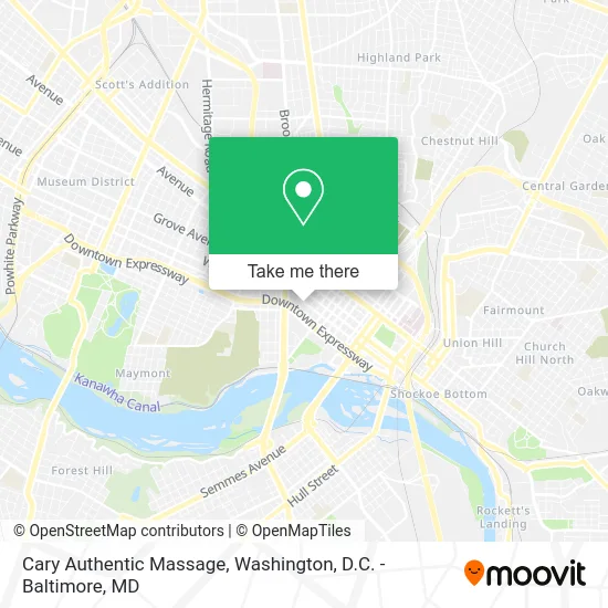 Cary Authentic Massage map