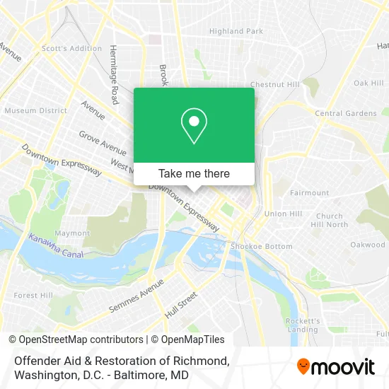 Offender Aid & Restoration of Richmond map