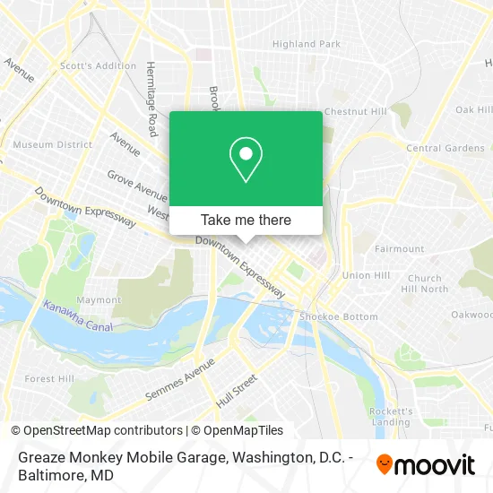 Greaze Monkey Mobile Garage map