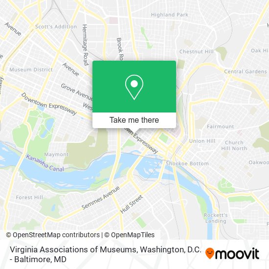Virginia Associations of Museums map