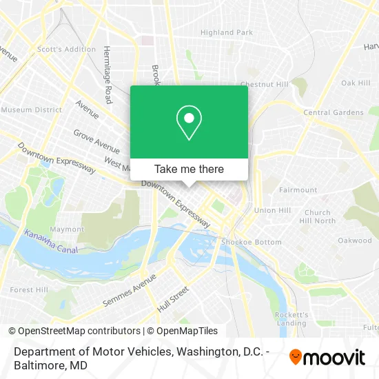 Department of Motor Vehicles map
