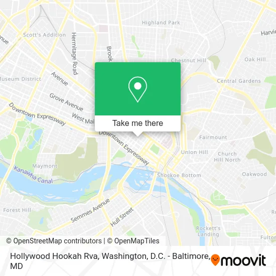 Hollywood Hookah Rva map