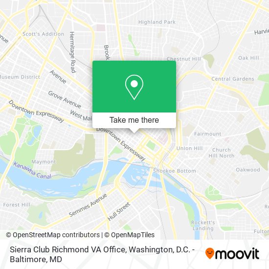 Sierra Club Richmond VA Office map