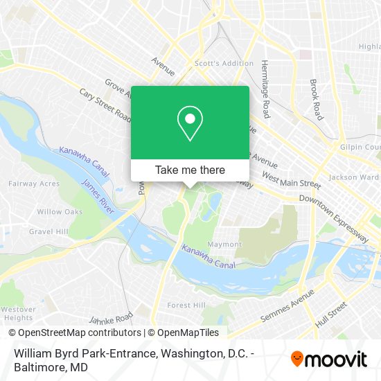 William Byrd Park-Entrance map
