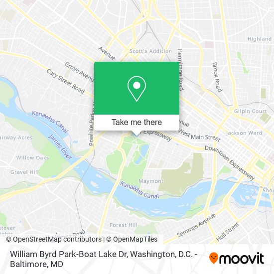 William Byrd Park-Boat Lake Dr map