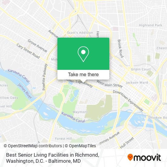 Mapa de Best Senior Living Facilities in Richmond