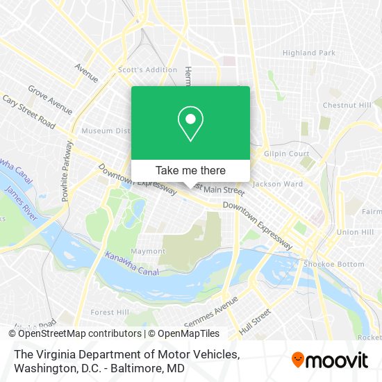 Mapa de The Virginia Department of Motor Vehicles