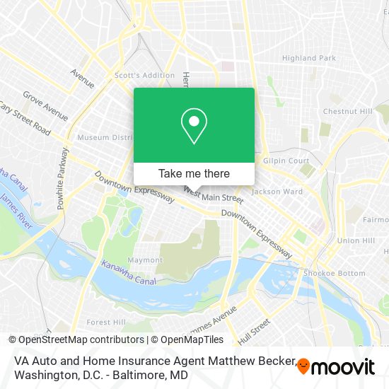VA Auto and Home Insurance Agent Matthew Becker map