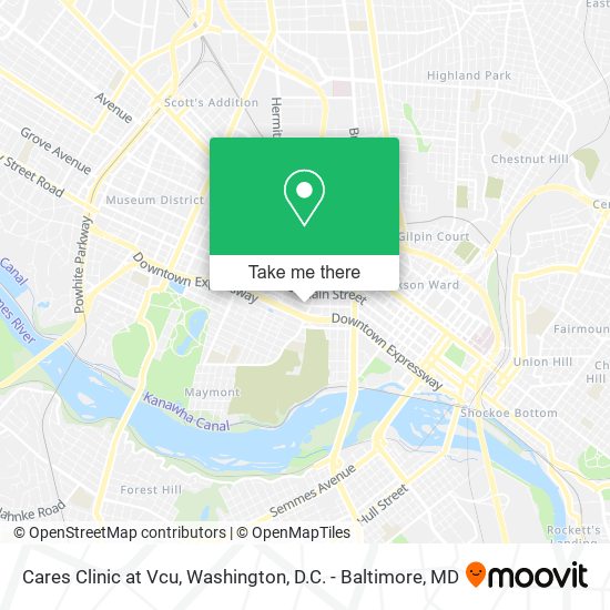 Mapa de Cares Clinic at Vcu