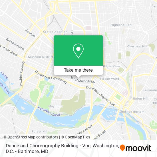 Dance and Choreography Building - Vcu map