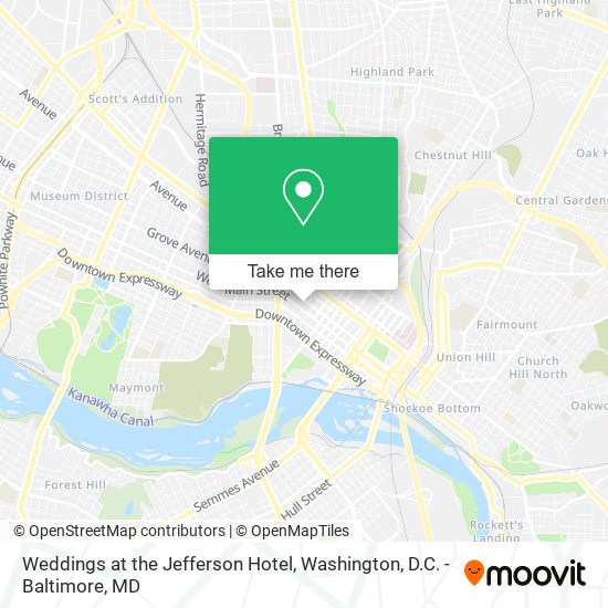 Weddings at the Jefferson Hotel map