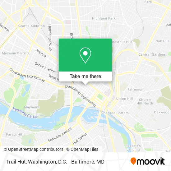 Trail Hut map