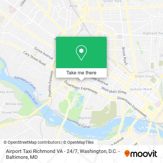 Airport Taxi Richmond VA - 24 / 7 map