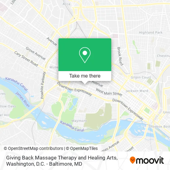 Giving Back Massage Therapy and Healing Arts map