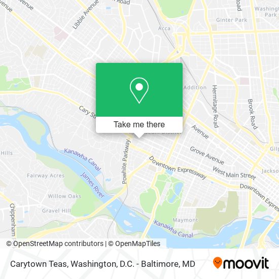 Carytown Teas map