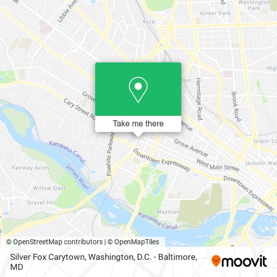 Silver Fox Carytown map