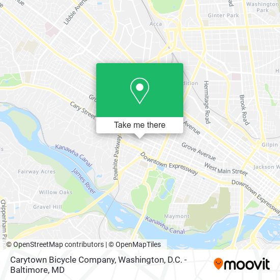 Mapa de Carytown Bicycle Company