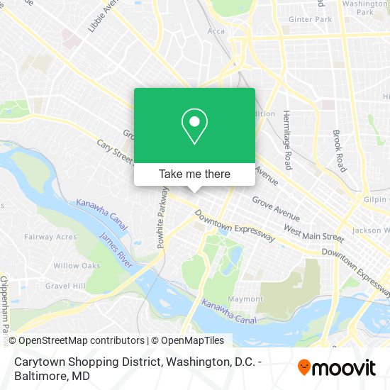 Carytown Shopping District map