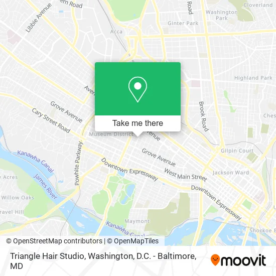 Triangle Hair Studio map