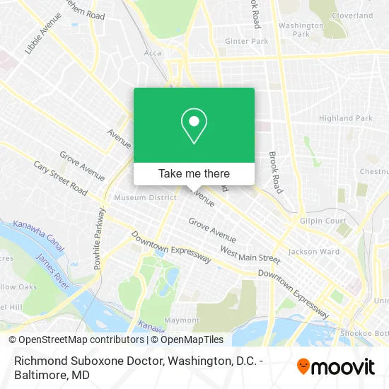Richmond Suboxone Doctor map