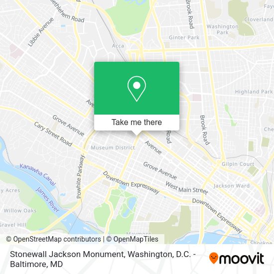 Stonewall Jackson Monument map