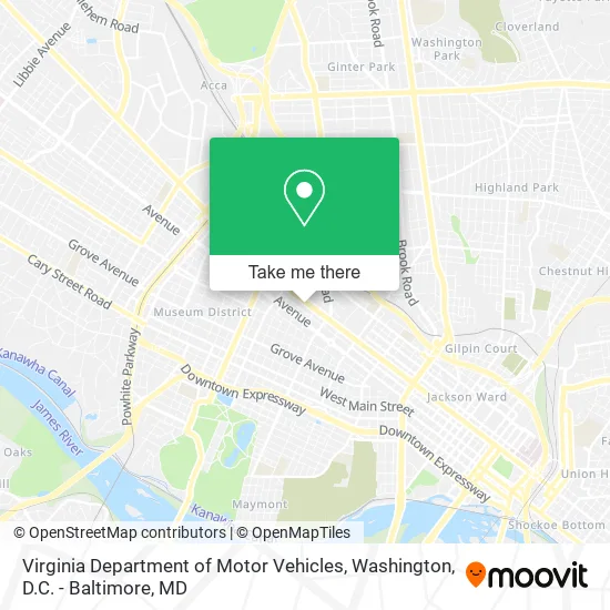 Virginia Department of Motor Vehicles map