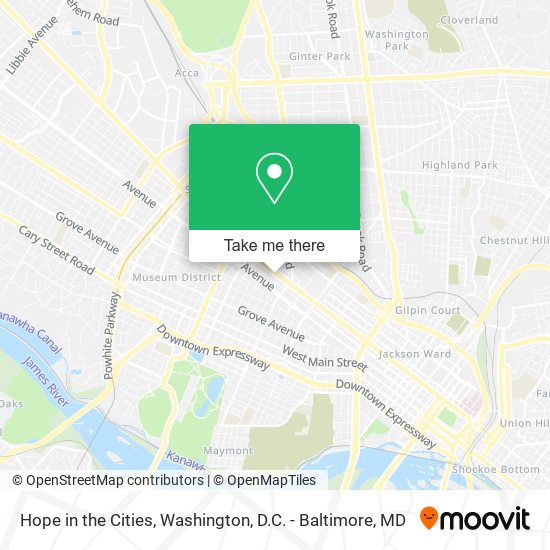 Hope in the Cities map