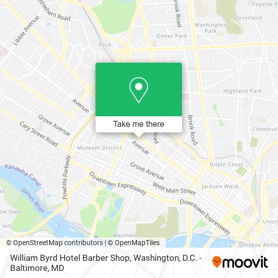 William Byrd Hotel Barber Shop map
