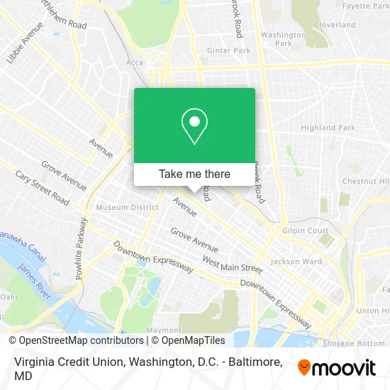 Virginia Credit Union map