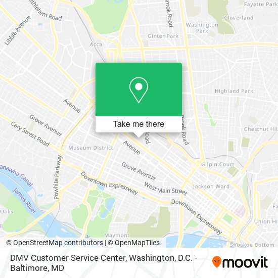 DMV Customer Service Center map