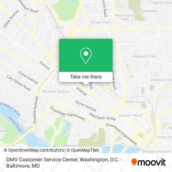 DMV Customer Service Center map