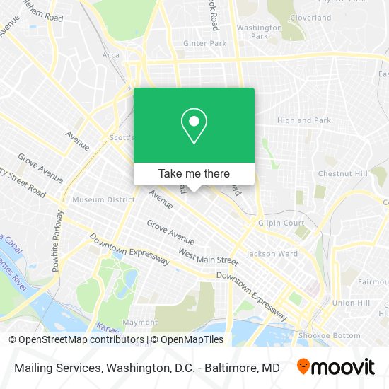 Mailing Services map