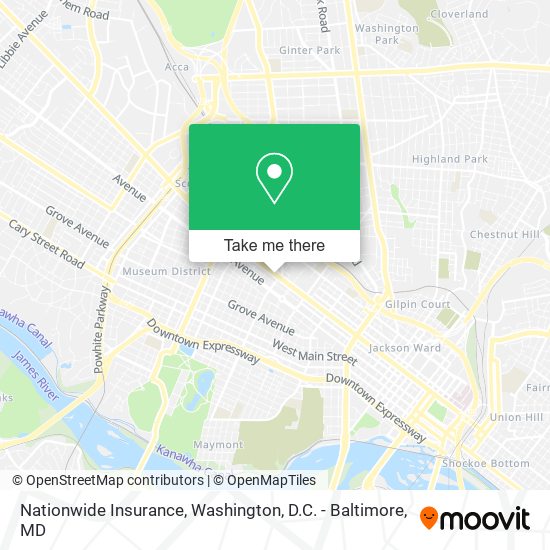 Mapa de Nationwide Insurance