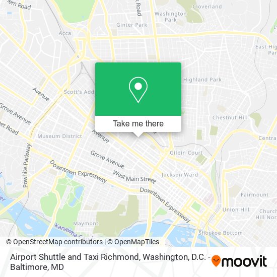 Airport Shuttle and Taxi Richmond map