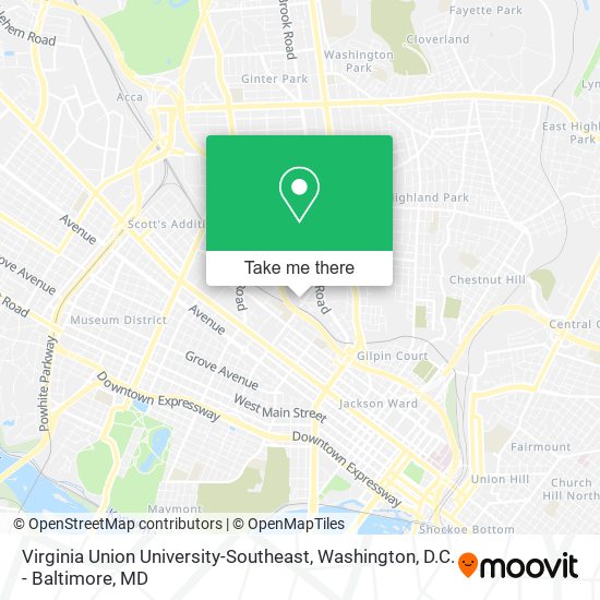 Mapa de Virginia Union University-Southeast