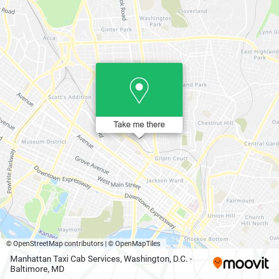 Mapa de Manhattan Taxi Cab Services
