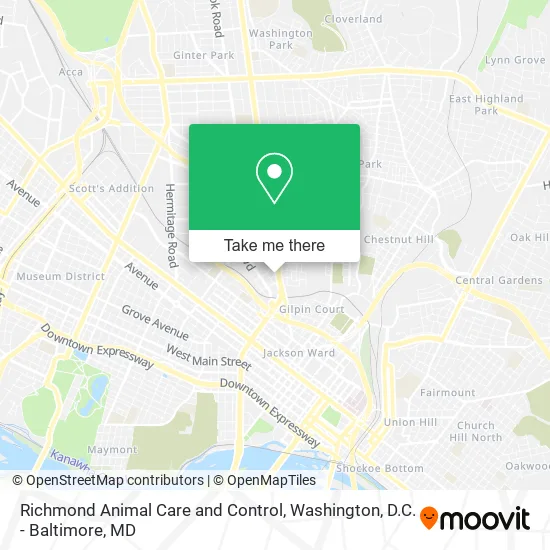 Richmond Animal Care and Control map