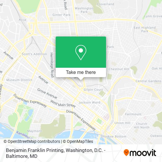 Benjamin Franklin Printing map