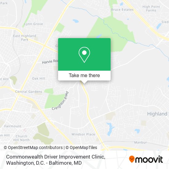 Commonwealth Driver Improvement Clinic map